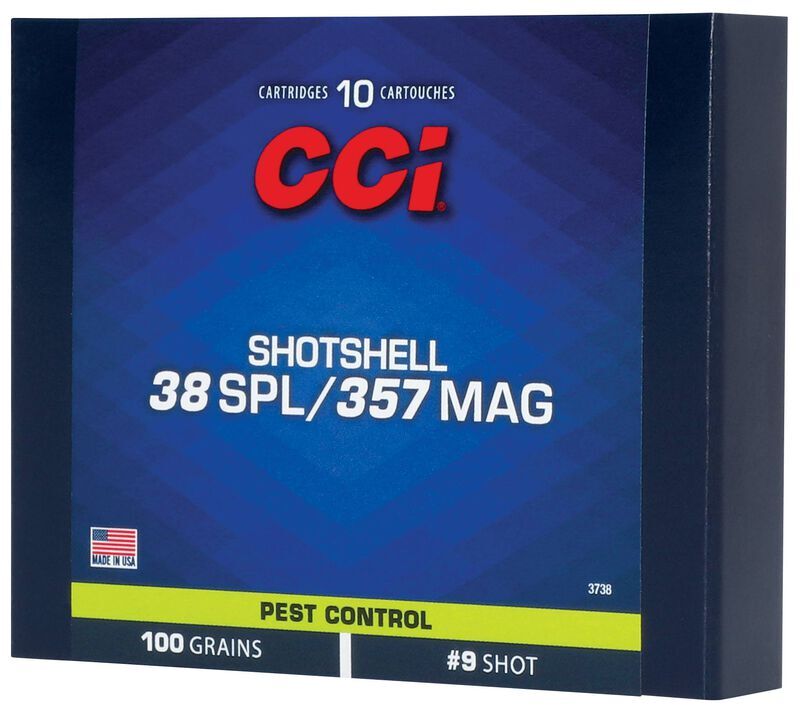 CCI Pest Control Shotshell .38 Special/.357 Mag, 100 Grain #9 Shot Pistol Ammo, 10-Rd