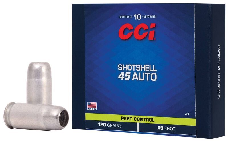 CCI Pest Control Shotshell .45 Auto, 120 Grain #9 Shot Pistol Ammo, 10-Rd