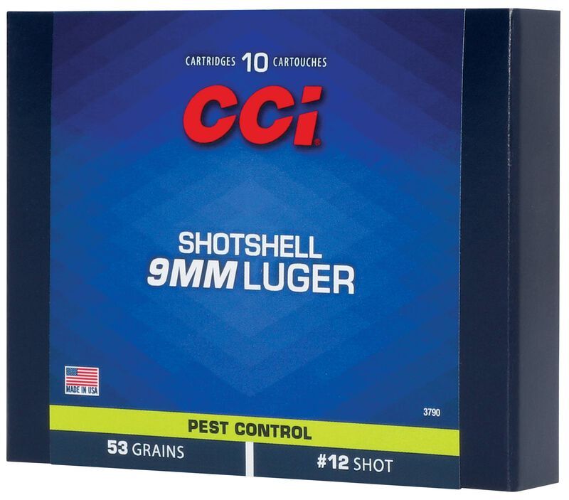 CCI Pest Control Shotshell 9mm, 53 Grain #12 Shot Pistol Ammo, 10-Rd