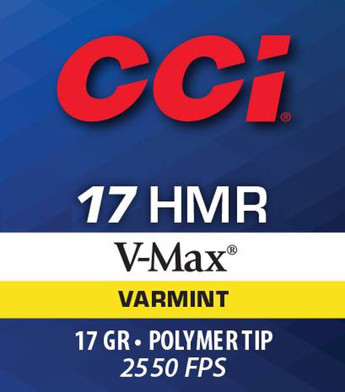 CCI V-Max .17 HMR, 17 Grain V-Max Rifle Ammo, 50-Rd