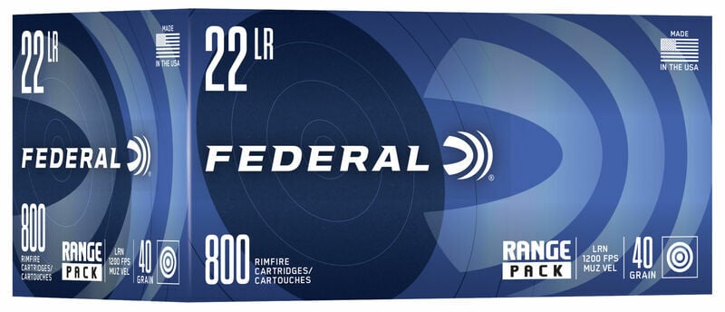 Federal Champion Training Rimfire .22 LR, 40 Grain Lead Round Nose Rifle Ammo, 800-Rd