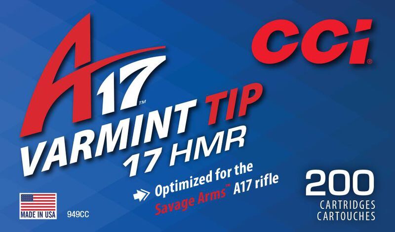 CCI A17 .17 HMR, 17 Grain Tipped Varmint Rifle Ammo, 200-Rd