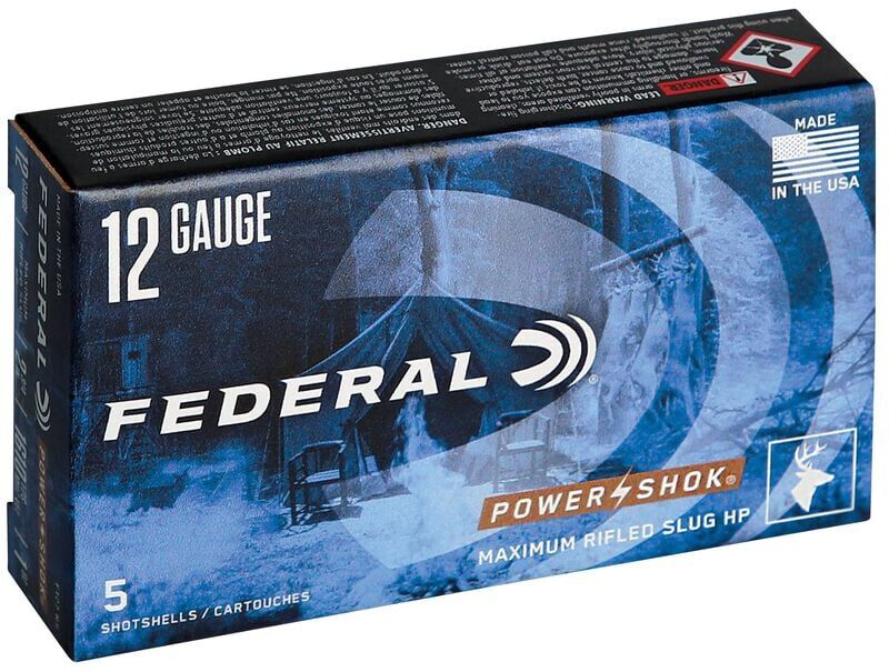 Federal Power-Shok 12 Gauge 438 Grain Rifled Slug, 2 3/4-In, 5-Rd