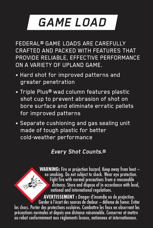 Federal Game Load Upland 20 Gauge 2 3/4" #6 Shot, 7/8-Oz, 25-Rd