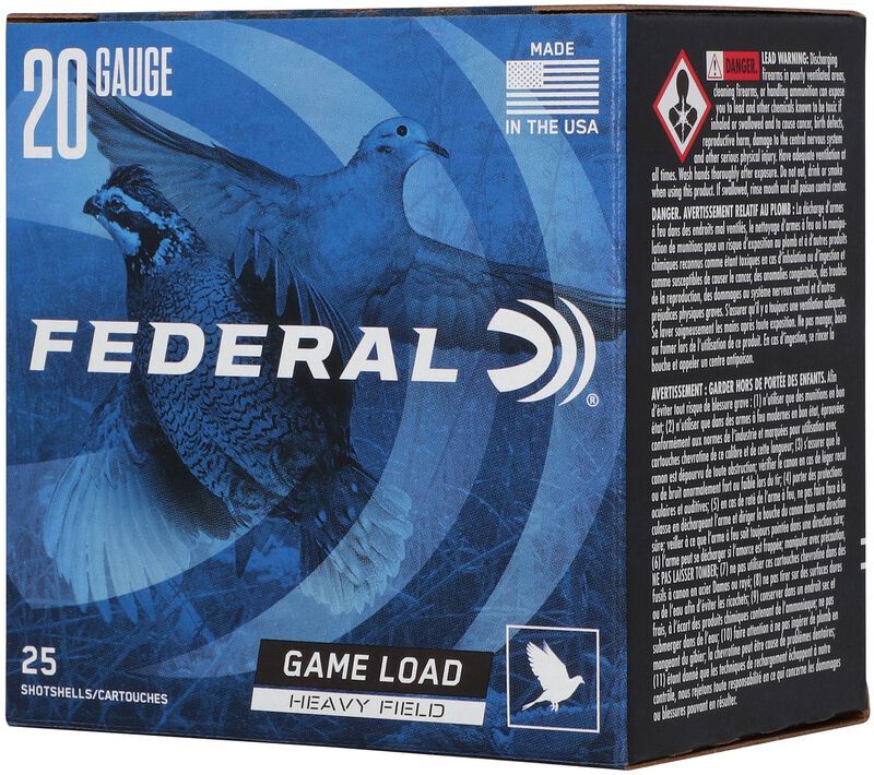 Federal Game Load Upland Heavy Field 20 Gauge 2 3/4" #6 Shot, 1-Oz, 25-Rd
