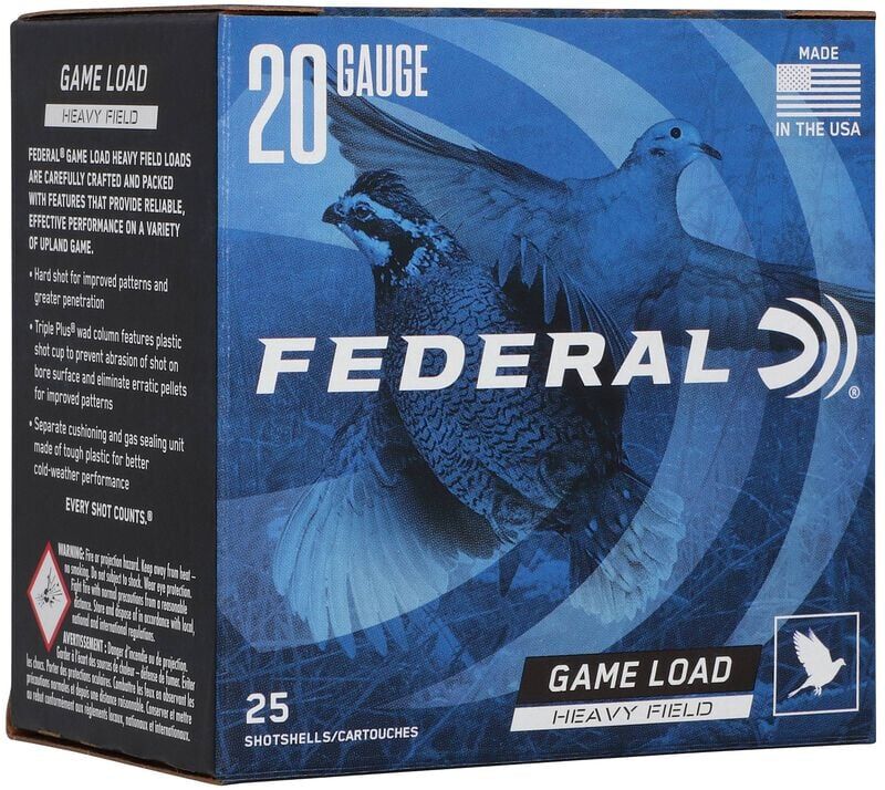 Federal Game Load Upland Heavy Field 20 Gauge 2 3/4" #6 Shot, 1-Oz, 25-Rd