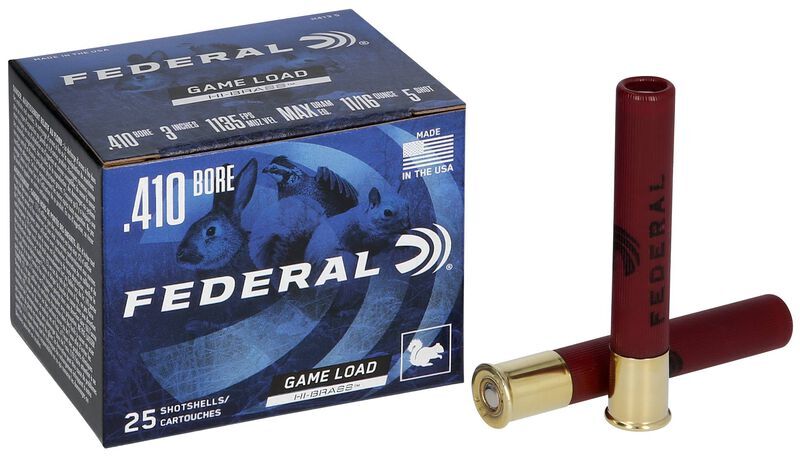 Federal Game Load Upland Hi-Brass .410 Bore 3" #5 Shot, 11/16-Oz, 25-Rd