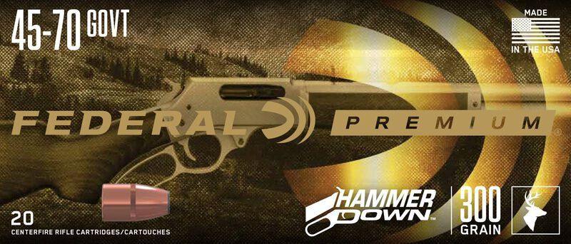 Federal HammerDown .45-70 Government, 300 Grain Bonded Soft Point Rifle Ammo, 20-Rd