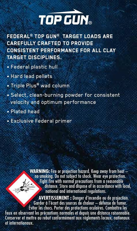 Federal Top Gun 12 Gauge 2 3/4" #8 Shot, 1 1/8-Oz, 25-Rd