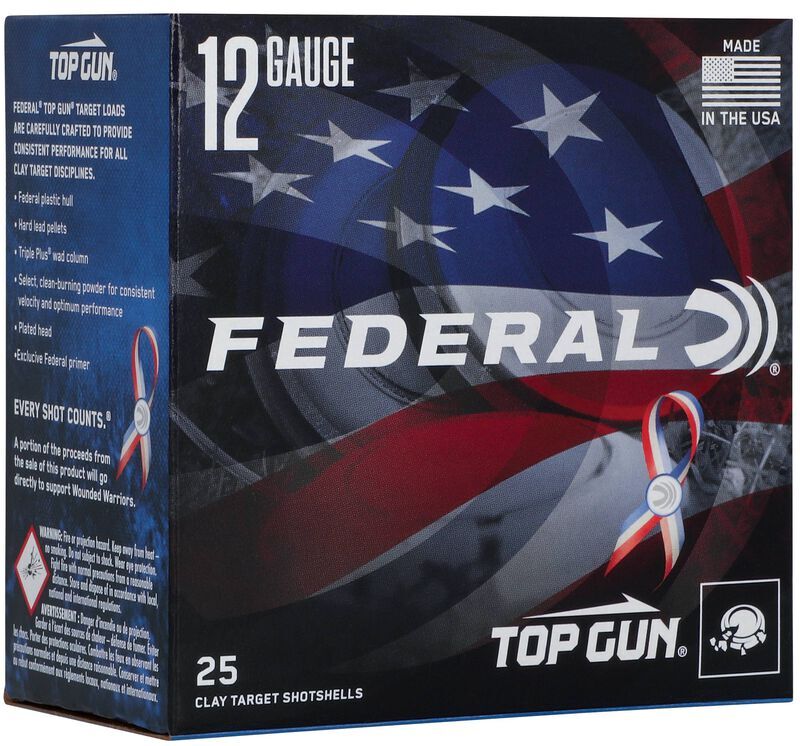 Federal Top Gun Red, White, & Blue 12 Gauge 2 3/4" #8 Shot, 1 1/8-Oz, 25-Rd