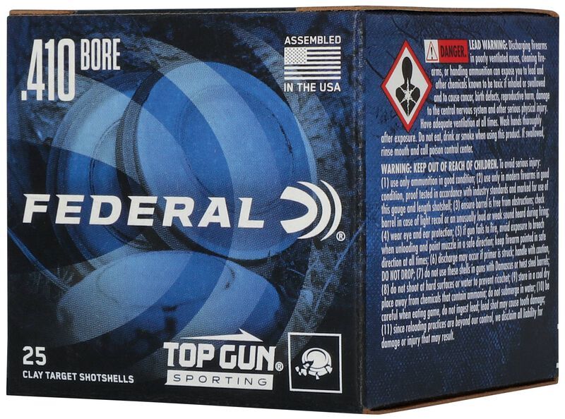 Federal Top Gun .410 Bore 2 1/2" #7.5 Shot, 1/2-Oz, 25-Rd