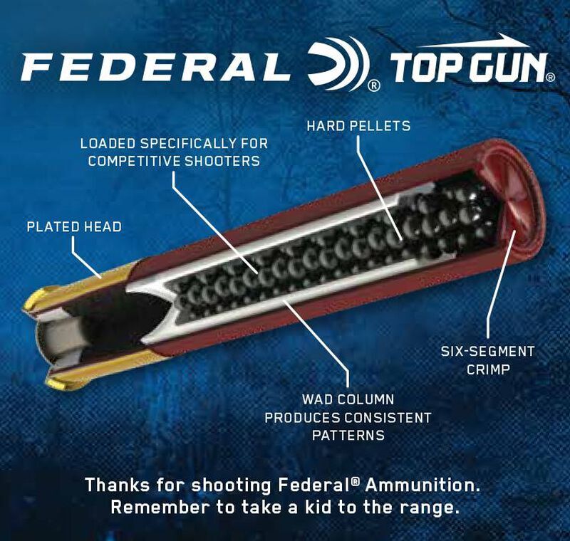 Federal Top Gun .410 Bore 2 1/2" #7.5 Shot, 1/2-Oz, 25-Rd