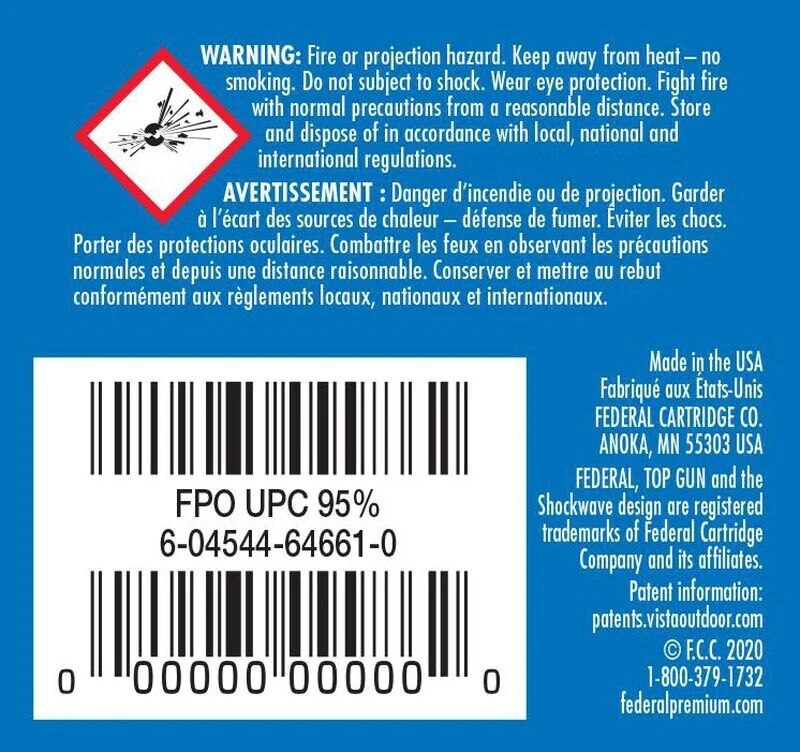 Federal Top Gun .410 Bore 2 1/2" #8 Shot, 1/2-Oz, 25-Rd