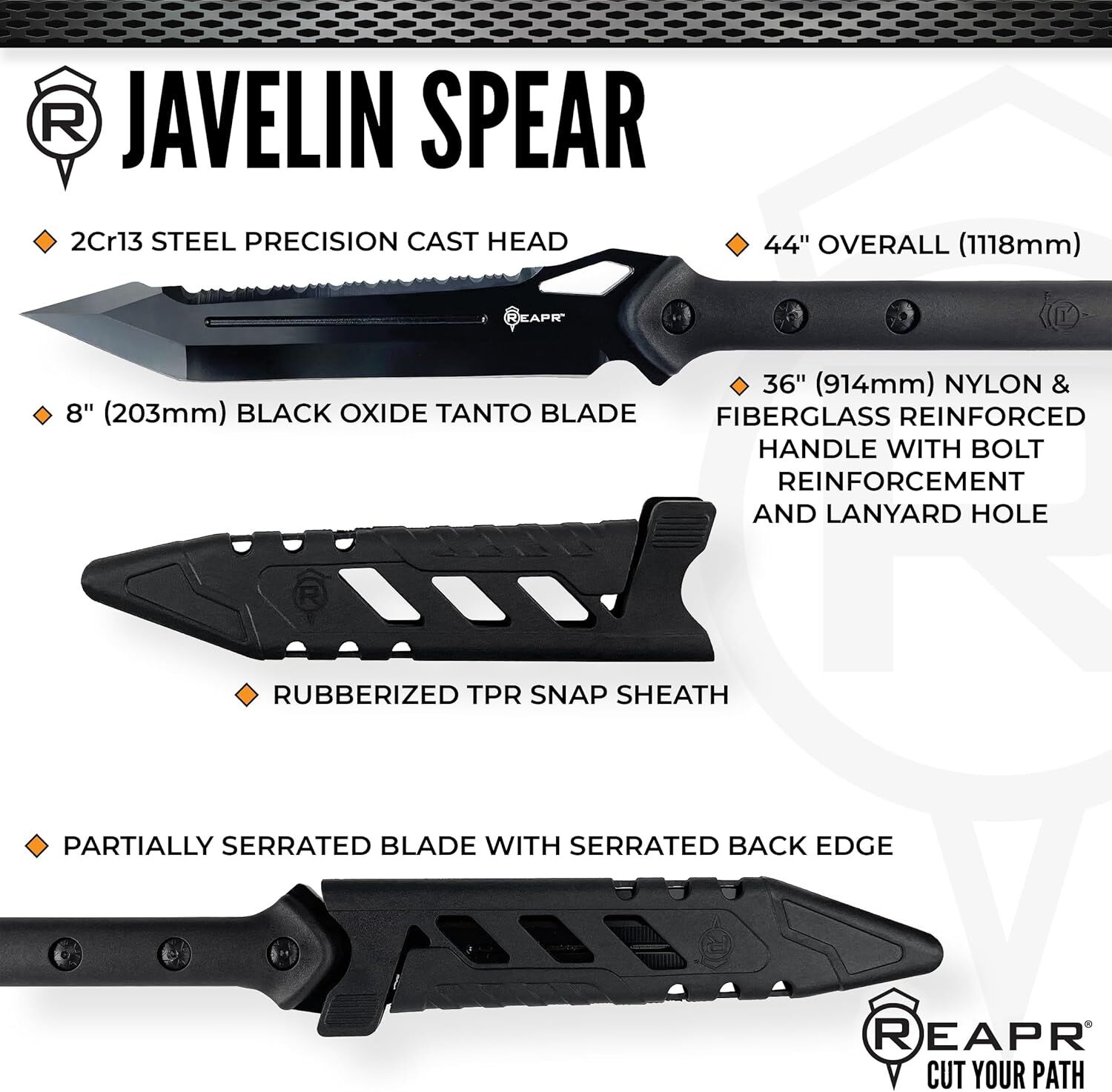 Reapr Javelin Serrated Spear, 8-In