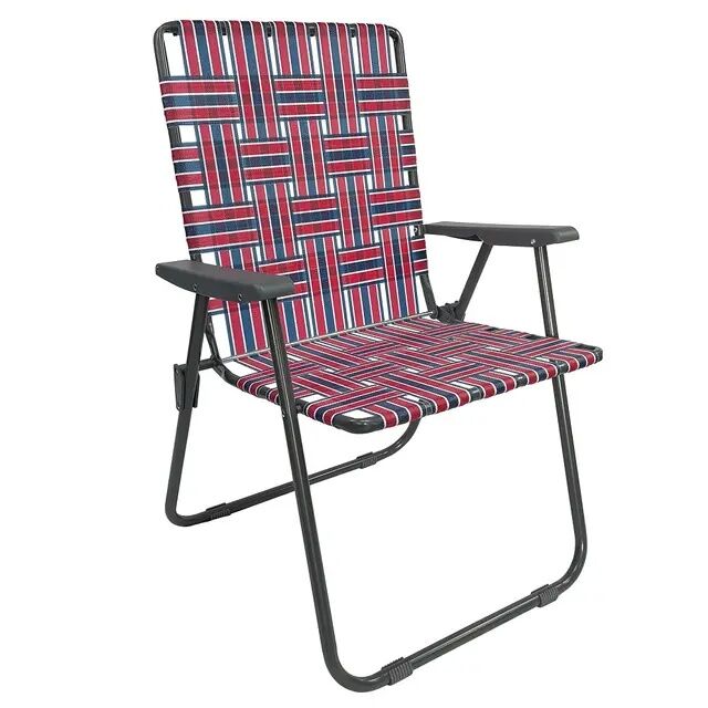 Black Sierra Red, White, & Blue Folding Web Chair