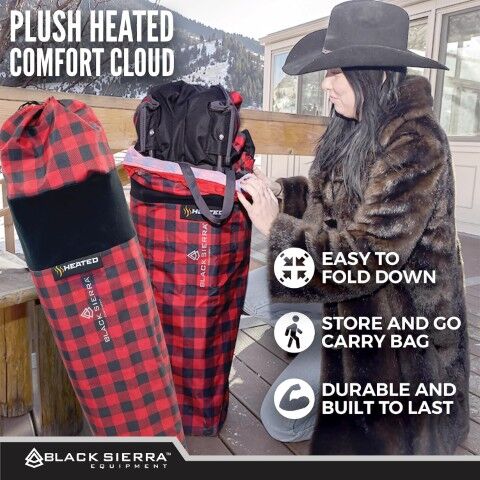 Black Sierra Heated Cloud Red Camp Chair