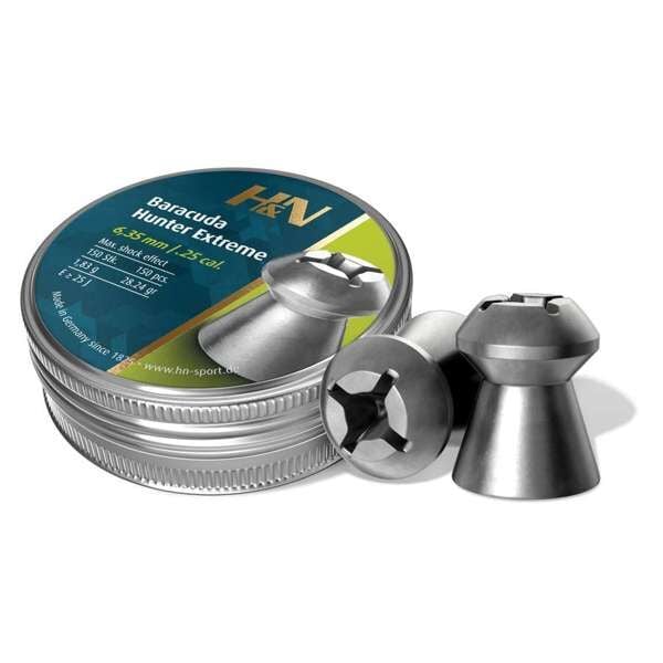 H&N Baracuda Hunter Extreme .25 Caliber, 28.24 Grain Hollow Point Airgun Pellet, 150-Ct