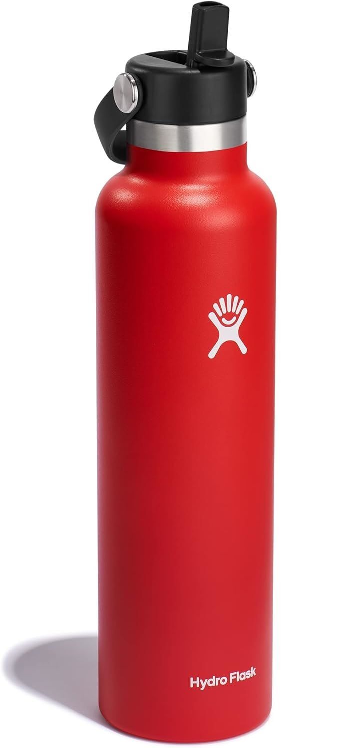 Hydroflask Water Bottle Standard Mouth with Flex Straw Cap Goji, 24-Oz
