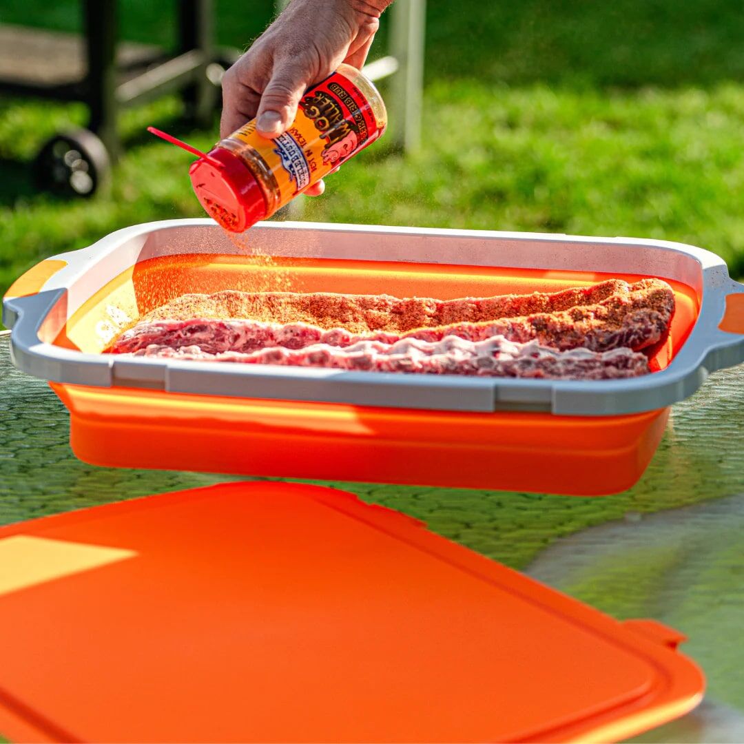 Drip EZ Orange BBQ & Meal Prep Tub, 20-In X 16.25-In X 4.5-In