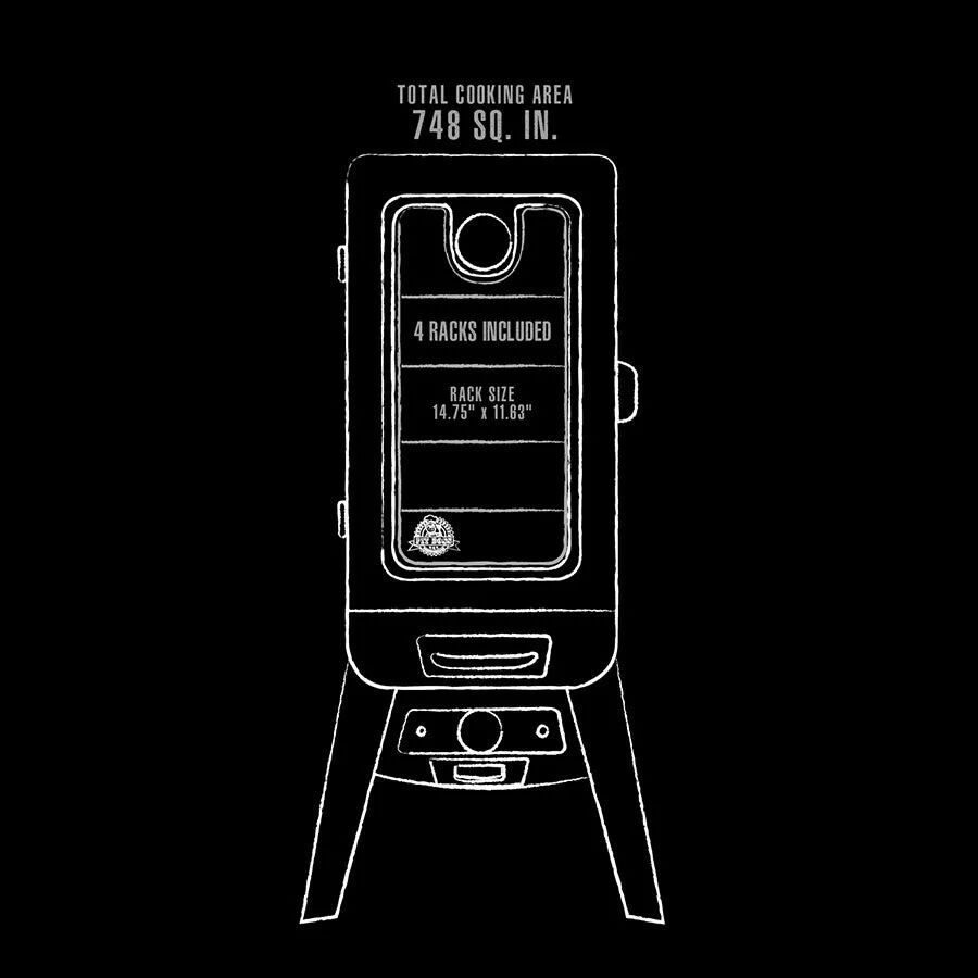 Pit Boss 3-Series Blue Hammertone Analog Vertical Electric Smoker