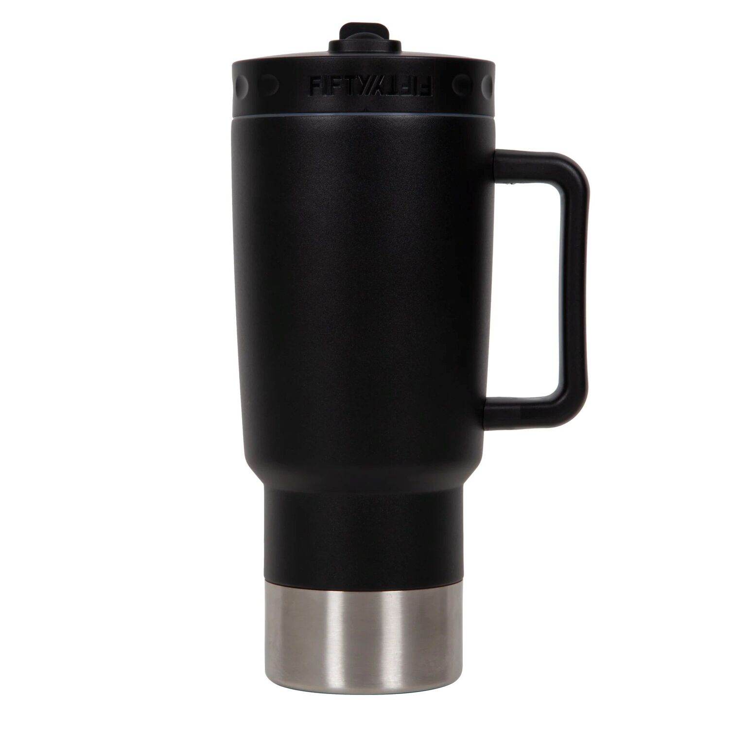 FFIFTY/FIFTY Bottles Black Tall Mug with Straw Lid, 30-Oz