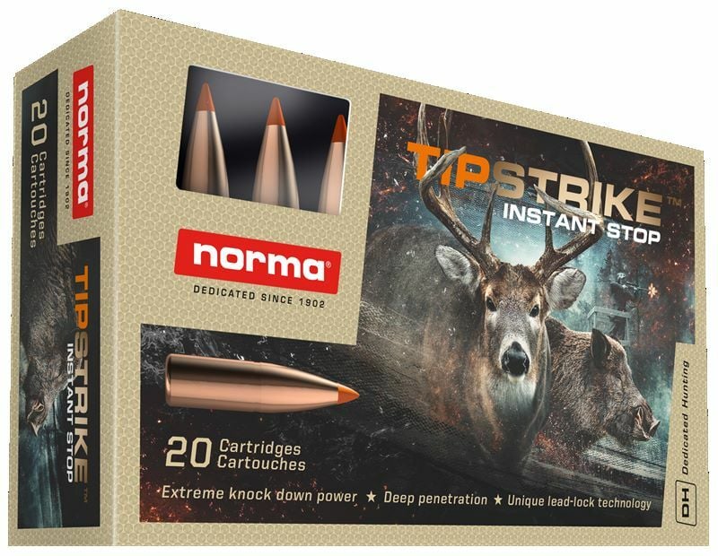 Norma TipStrike 6.5 Creedmoor, 140 Grain Polymer Tip Rifle Ammo, 20-Rd