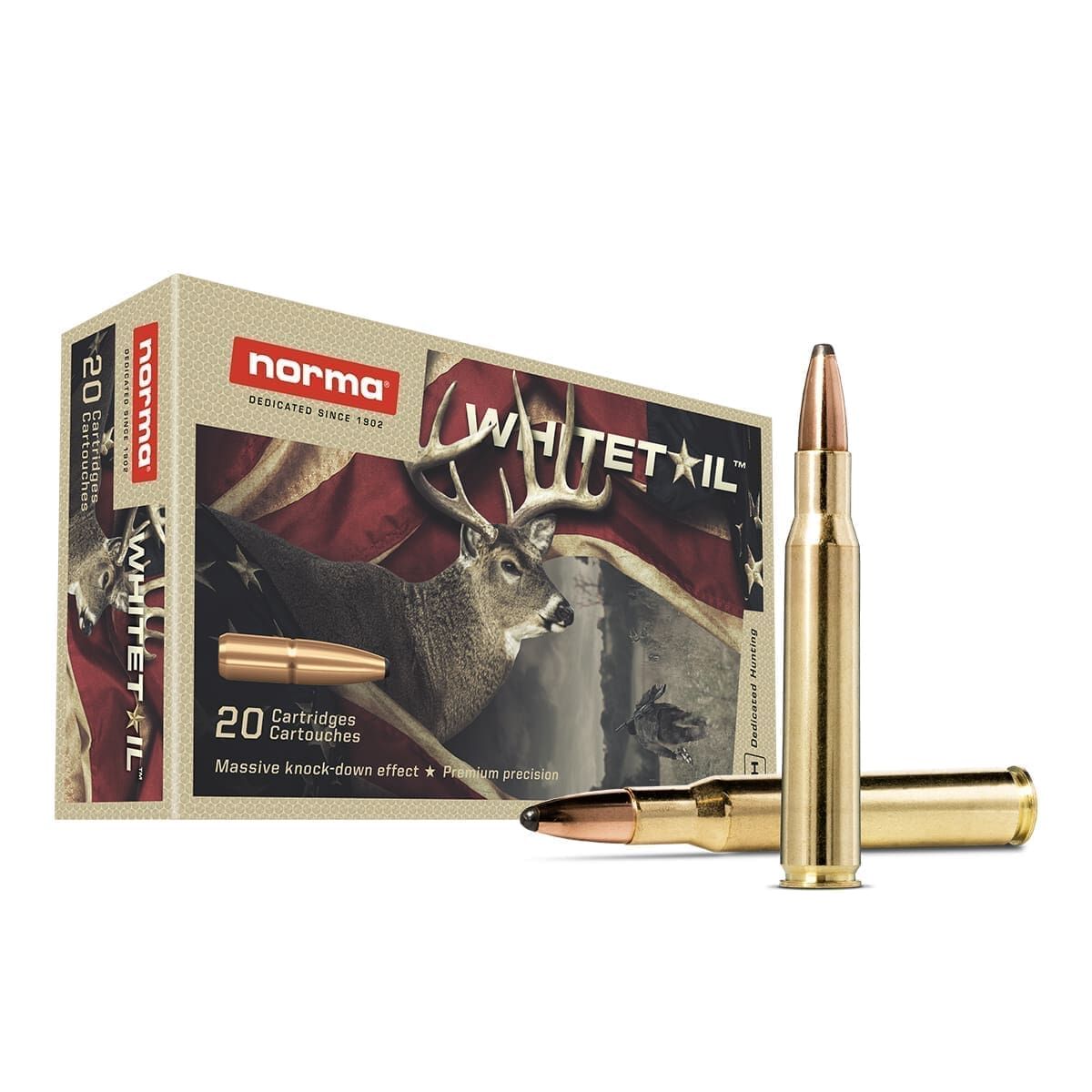 Norma Whitetail .30-06 Springfield, 150 Grain Soft Point Rifle Ammo, 20-Rd