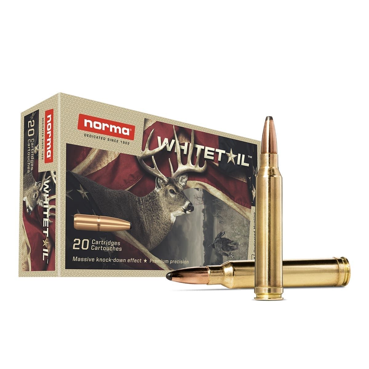 Norma Whitetail .300 Win Mag, 150 Grain Soft Point Rifle Ammo, 20-Rd