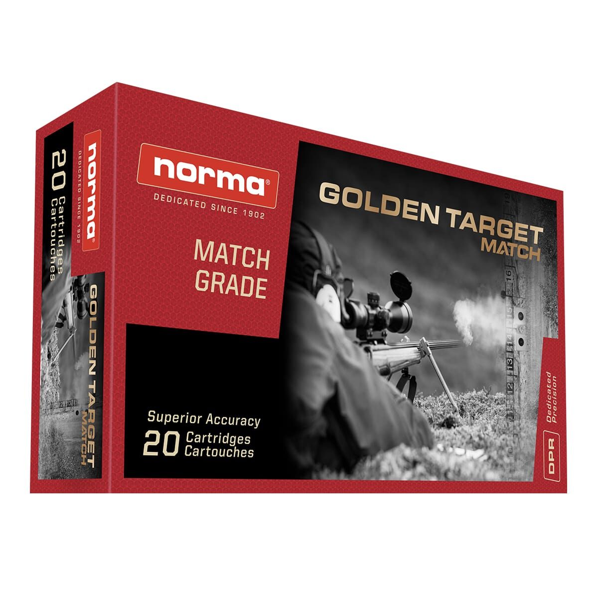 Norma Golden Target Match 6.5 PRC, 143 Grain Boat-Tail Hollow Point Rifle Ammo, 20-Rd