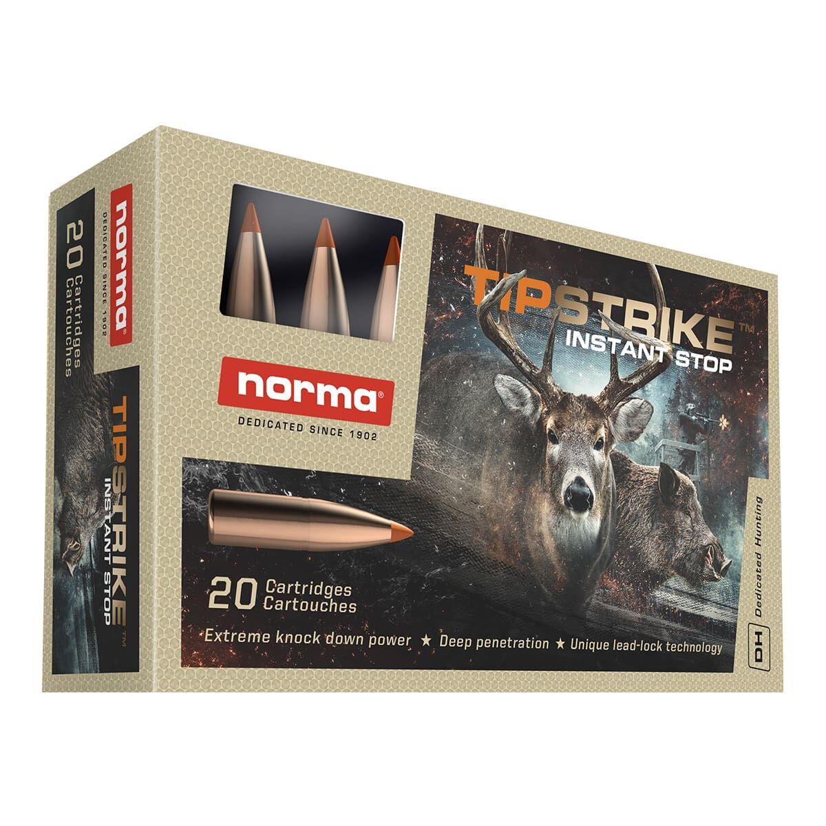Norma TipStrike .270 Win, 140 Grain Polymer Tip Rifle Ammo, 20-Rd