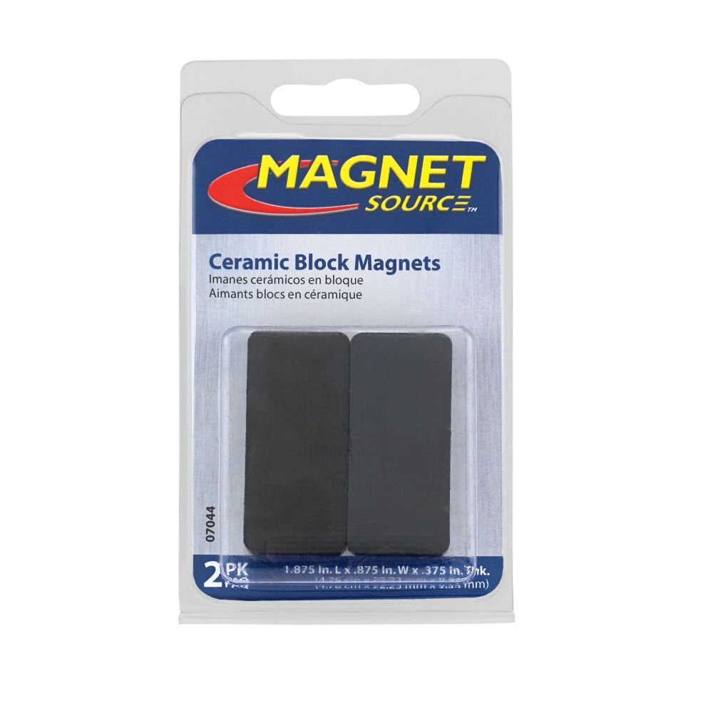 Magnet Source Ceramic Block Magnet, 2-Pk