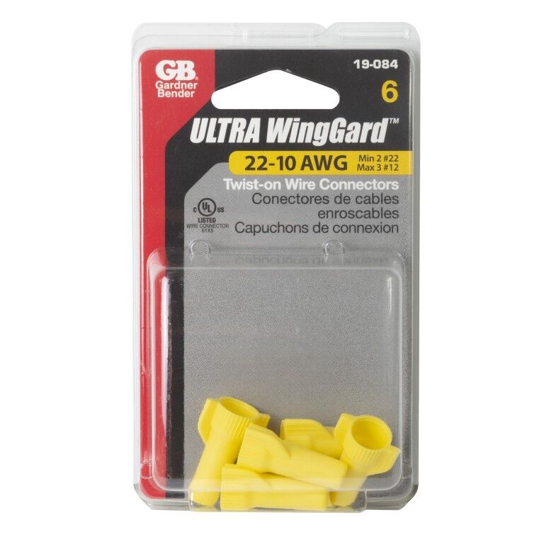 Gardner Bender WingGard ULTRA Yellow Wire Connector, #22-#10 AWG, 6-Pk

