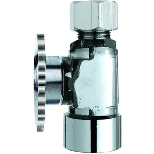 Plumb Pak Chrome Brass Body Quarter-Turn Shut-Off Valve, 1/2-In FIP x 1/2-In Comp