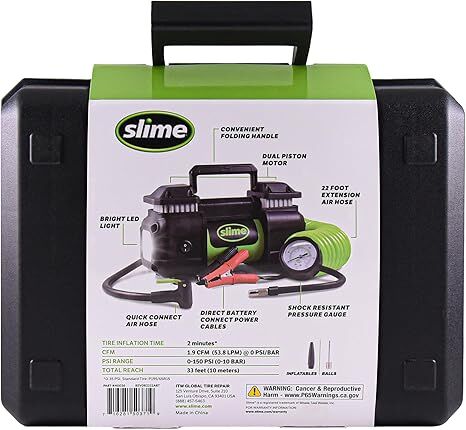 Slime Portable Car Tire Inflator, 150-PSI