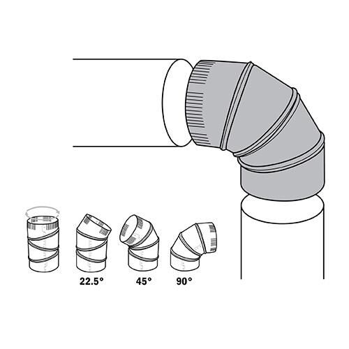 Imperial Adjustable 90° Stovepipe Elbow, 30 Gauge, 6-In