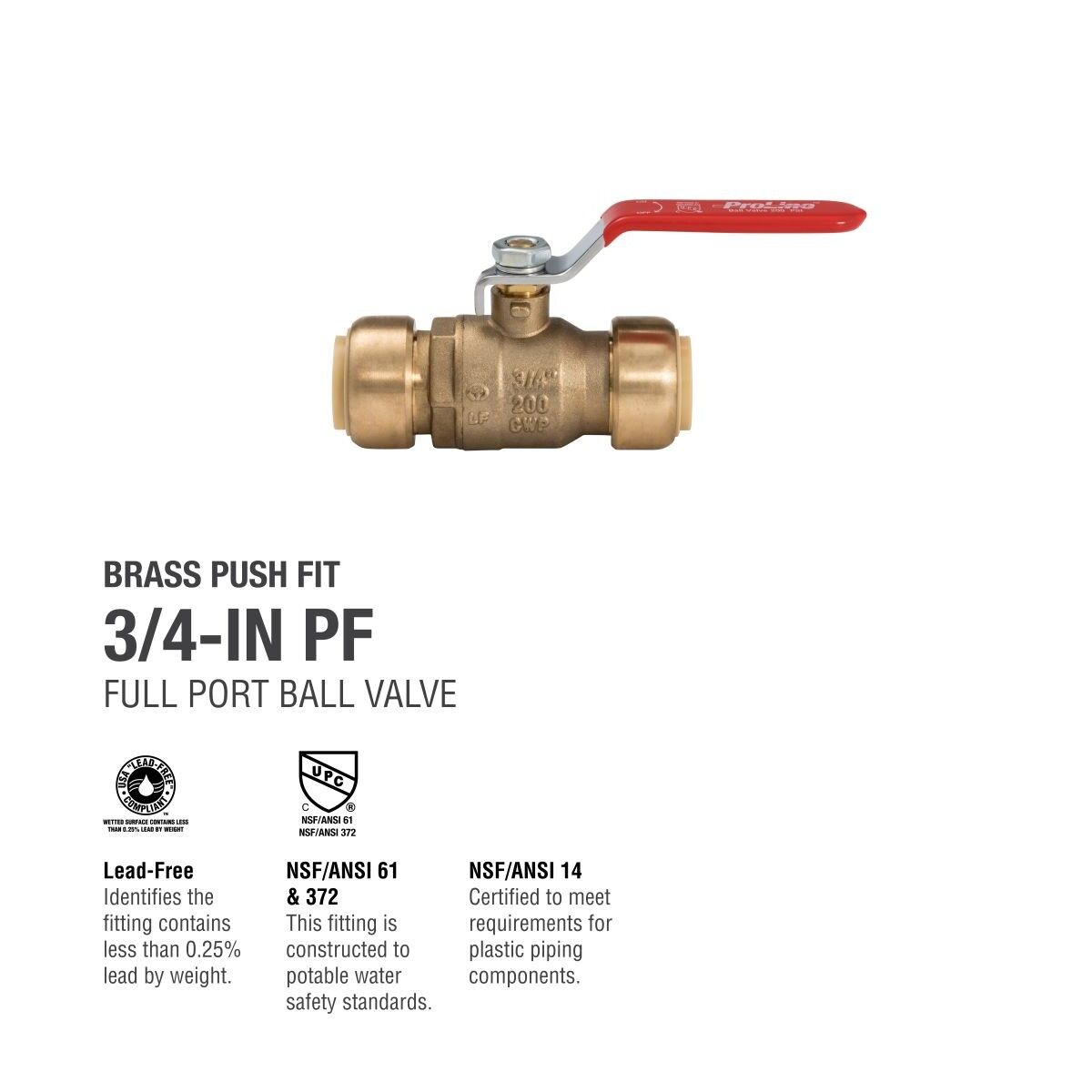ProLine Brass Ball Valve, 3/4-In PF x 3/4-In PF