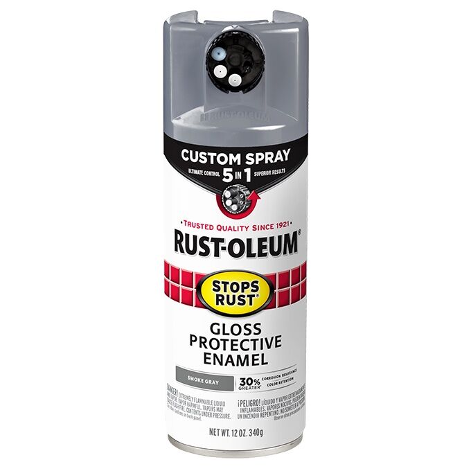 Rust-Oleum Stops Rust Gloss Protective Enamel Smoke Gray Custom Spray