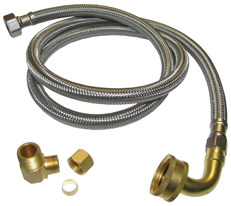 Plumb Pak Stainless Steel Dishwasher Supply Hose, 3/8-In Compression x 3/8-In MIP