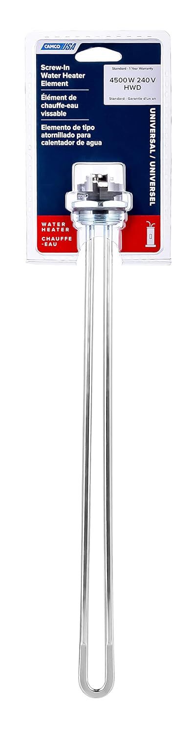 Camco High Watt Density 4500 Watt Screw-In Water Heater Element, 240-V