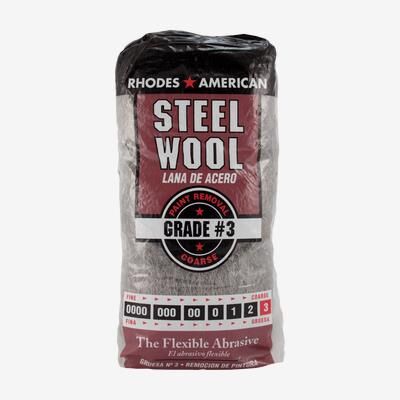HOMAX Rhodes American Coarse Steel Wool, Grade #3, 12-Pk