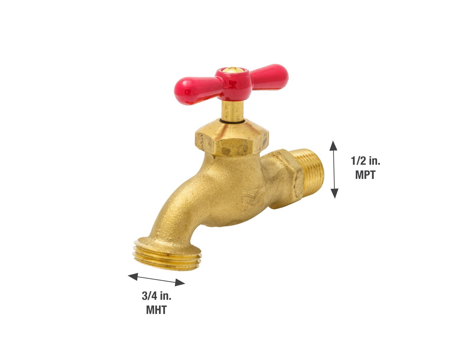 ProLine Heavy Duty Brass Hose Bibb, 1/2-In MIP x 3/4-In MHT
