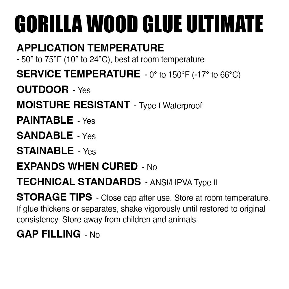Gorilla Wood Glue Ultimate, 4-Oz
