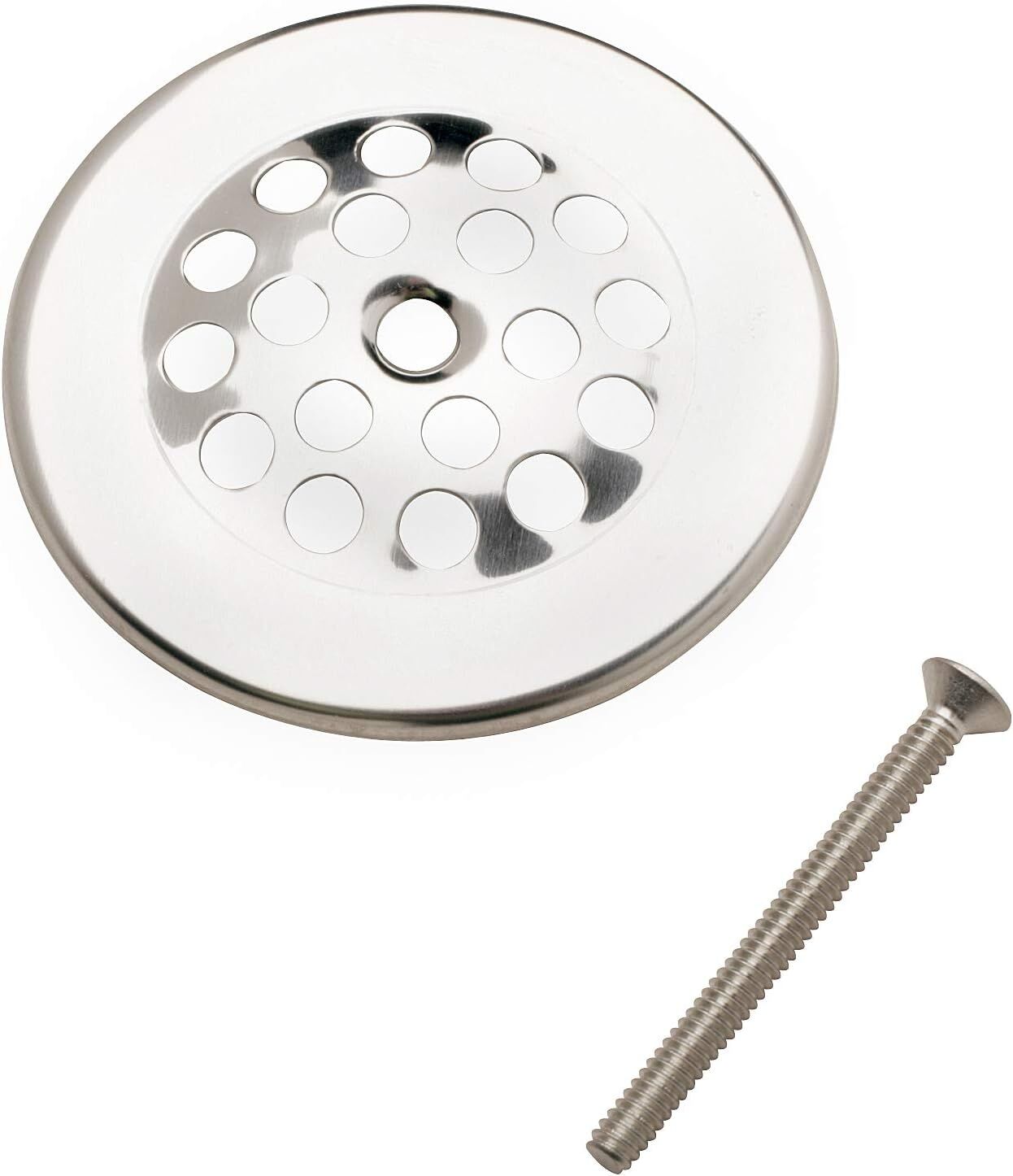 Plumb Pak PP826-64 Polished Chrome Bathtub Dome Grid Strainer With Screw, 3-In