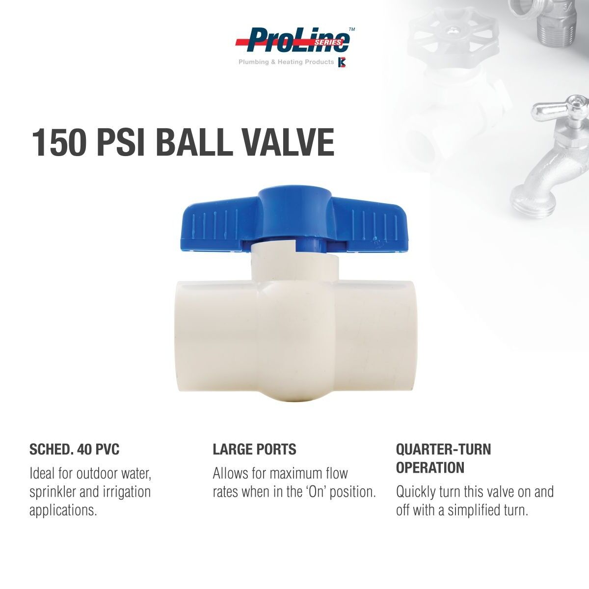 ProLine PVC Ball Valve, 1 1/4-In FIP x 1 1/4-In FIP