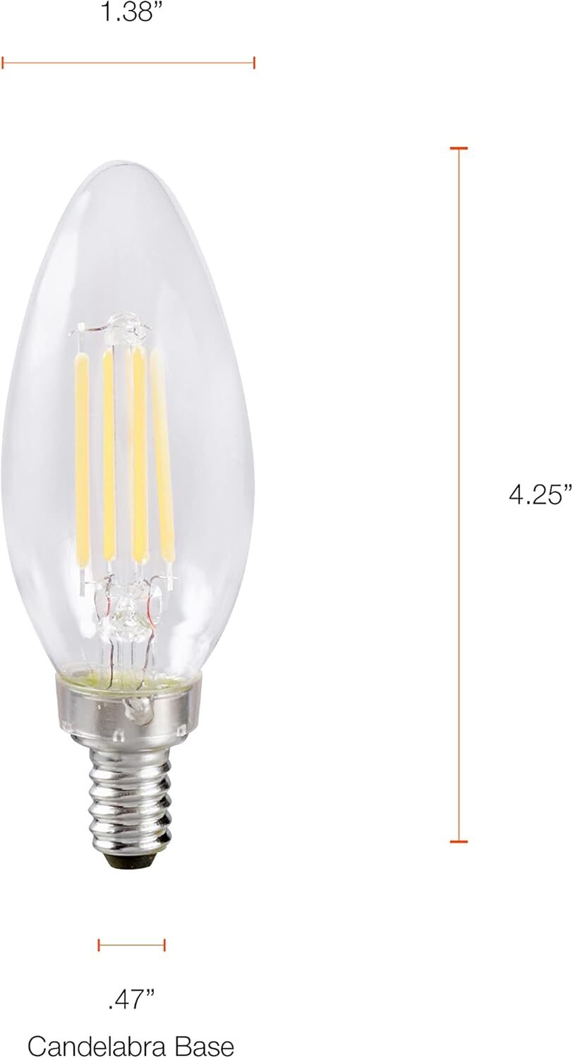 Sylvania TruWave B10 Chandelier Light Bulb, 60-W, 2-Pk