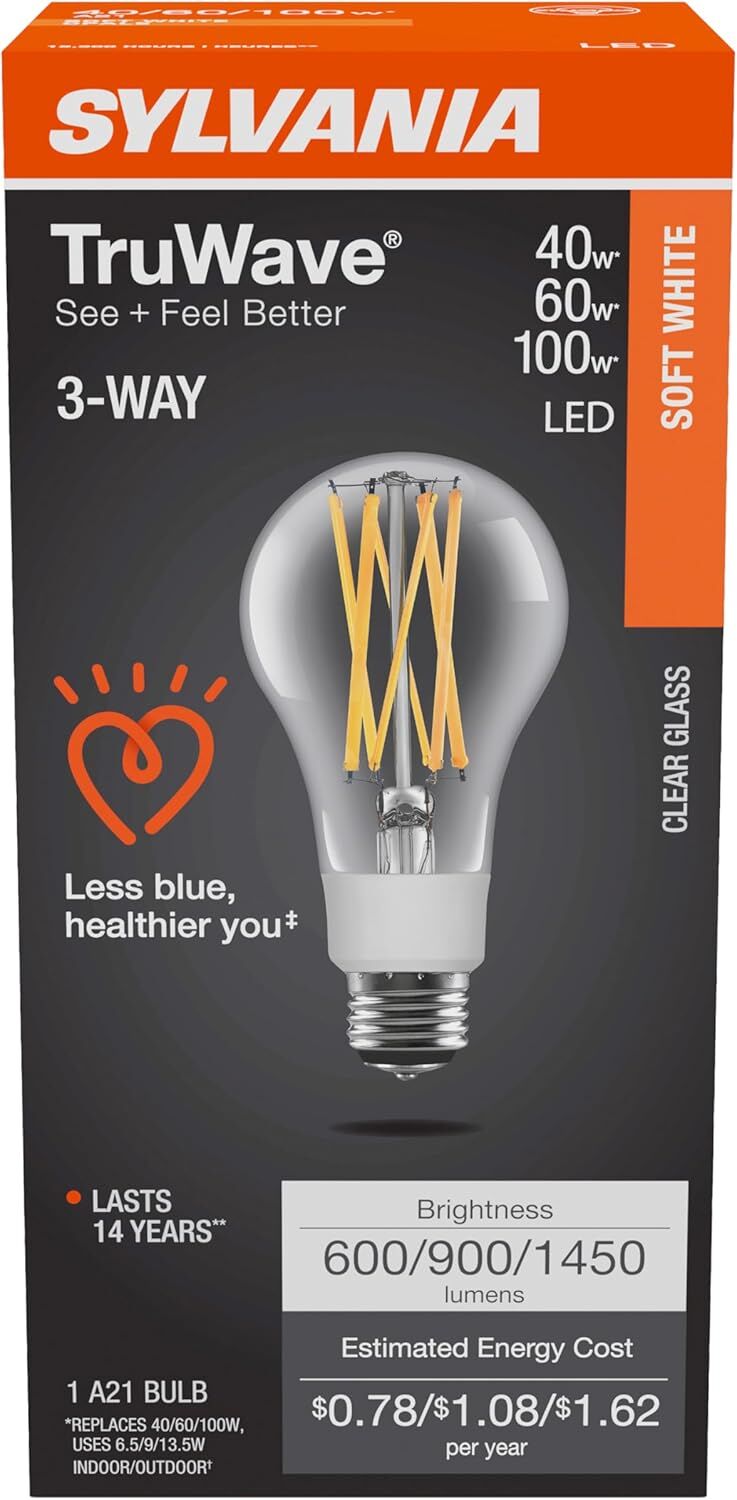 Sylvania TruWave A21 6.5/9/13.5 Watt Soft White 3-Way LED Light Bulb