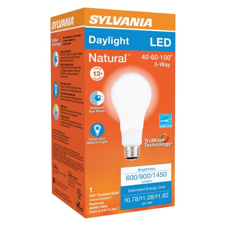 Sylvania LED 3 Way Frosted Daylight Light Bulb, 13-W