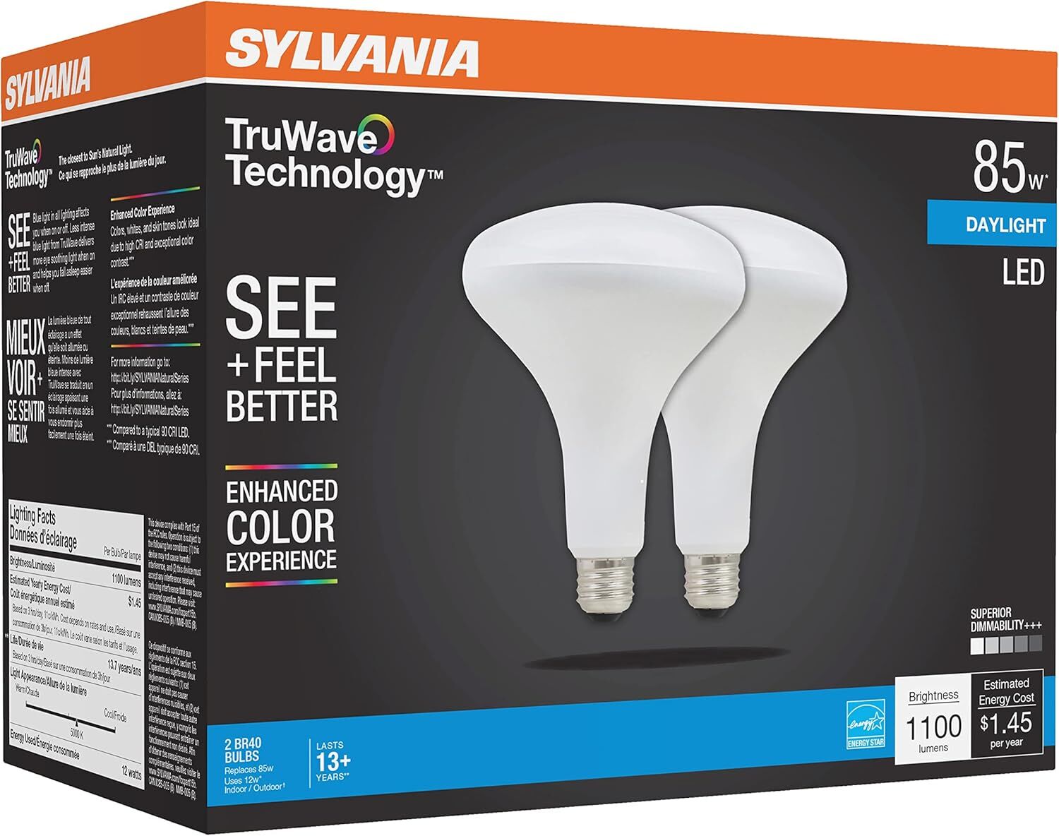 Sylvania LED TruWave R40 Light Bulb, 2-Pk