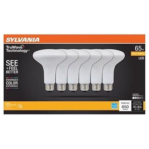 Sylvania TruWave BR30 Soft White LED Light Bulb, 65-W, 6-Pk