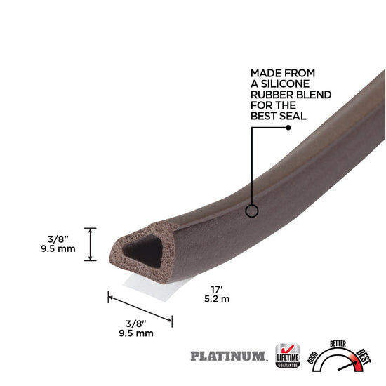 MD Building Products Premium Silicone Rubber Window Seal, 3/8-In X 3/8-In X 17-Ft